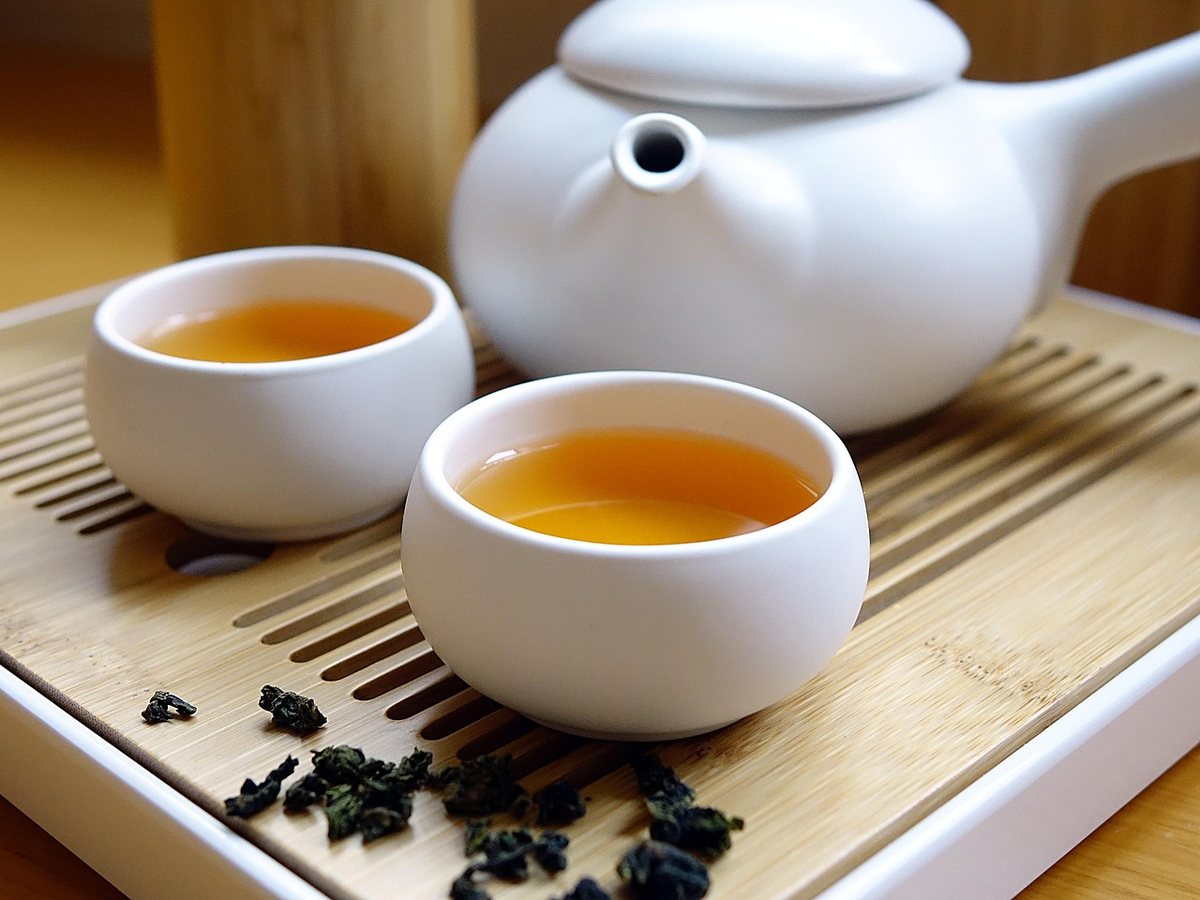 Thé chinois servi après la séance